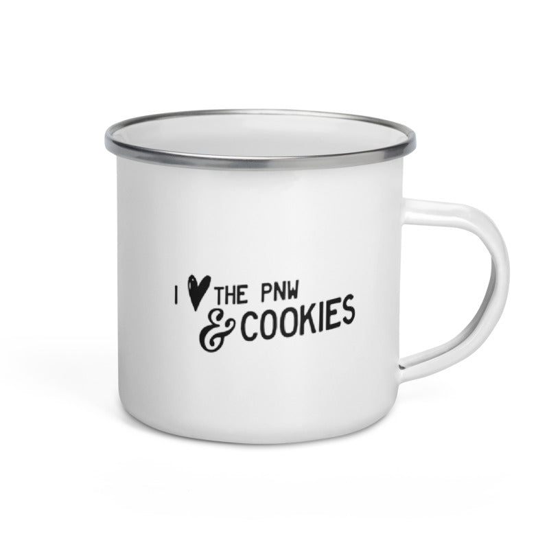 I Heart the PNW & Cookies Enamel Mug