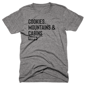 Cookies, Mountains & Cabins Tee - Pacific Northwest Cookie Company