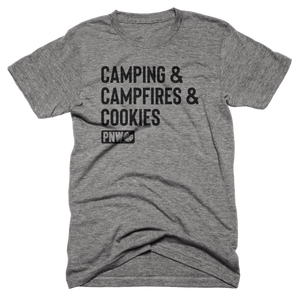 Camping, Campfires & Cookies Tee - Pacific Northwest Cookie Company