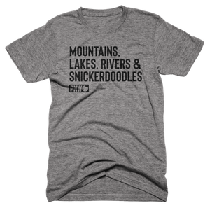 Mountains, Lakes, Rivers & Snickerdoodles Tee - Pacific Northwest Cookie Company